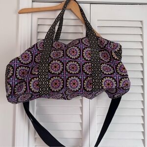 Purple Patterned Duffle Bag